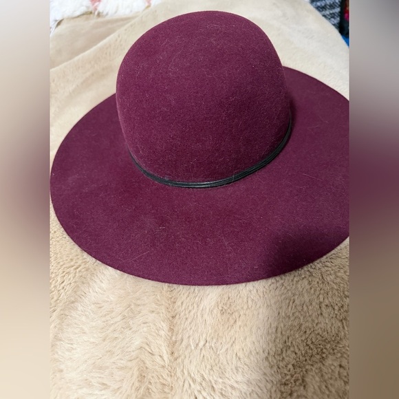 Anthropologie Deep Burgundy Women\'s Hat